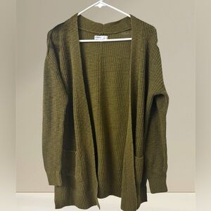 Sonoma Olive Knit Open Cardigan